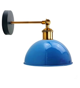 RİOLİGHT VİNTAGE,RETRO,RUSTİK AÇIK MAVİ 1XE27 ESKİTME DUYLU MASALLI TEKLİ DUVAR APLİK ŞAPKA ÇAP:23CM