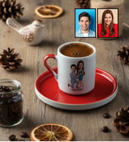 Kişiye Özel Karikatürlü Evlenme Teklifi Sevgililer Türk Kahvesi Fincanı Sevgililer Günü Hediyesi