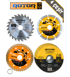 6'lı Disk seti 125x22,23 Metal+Seramik+Ahşap 6 parça (Sarı)