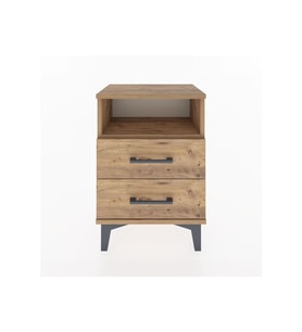 Arges Komodin Tek Raflı 2 Çekmeceli 44x30x64 Çam-Çam
