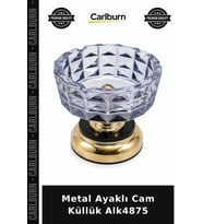 Özel Üretim Dekoratif Şık Masaüstü Sigir Aksesuar Metal Ayaklı Cam Küllük Alk4875
