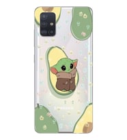 Samsung Galaxy A51 Uyumlu Baby Yoda Desenli Şeffaf Telefon Kılıfı