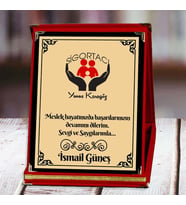 Sigortacı Baskılı Plaket (1. Tasarım)  Kişiye Özel (Kırmızı)