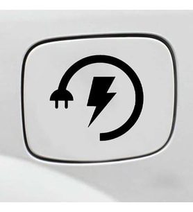 Elektrikli Araç Araba Depo kapağı Yapıştırması Priz Etiketi Uyarısı 13CM.jpeg