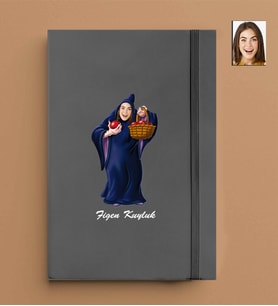 Kişiye Özel Kadın Model 13x21 Gri Defter-32
