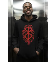 Tasarım Berserk Guts Logo Baskılı Unisex Oversize Anime Karakter Hoodie