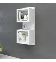 Ninnimo İki Raflı Mood Beyaz Mdf Duvar Rafı, Dekoratif Raf