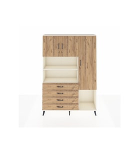 Arges Gardrop 8 Raflı 4 Çekmeceli 3 Kapaklı 132x30x195 Aytaşı-Çam