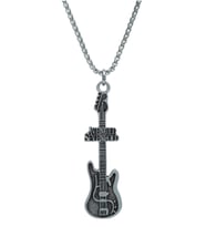 Avenged Sevenfold Elektro Gitar Örme Zincir Kolye - Gümüş Kaplama - Erkek Kadın Kolye - No:1562