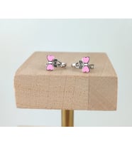 Pembe Fiyonk Tasarım Çocuk Küpe 925 Ayar Gümüş