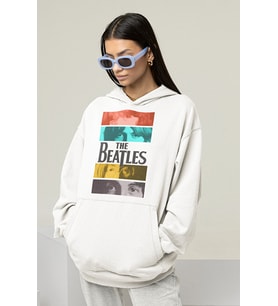 The Beatles Müzik Grubu Baskılı Unisex Oversize Hoodie