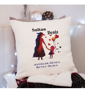 Anneler Günü Tasarımlı Yastık Kişiye Özel