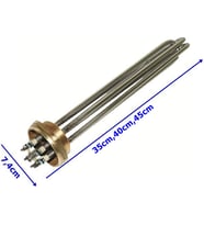 2" Krom Kafalı Kazan Rezistansı 30-35-40-45-50CM Termostatlı-50cm-15kW (Metal)