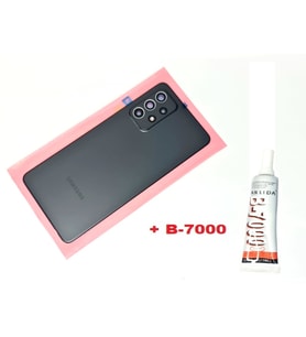 Tkgz Samsung Galaxy A52 A525 Arka Pil Batarya Kapağı (FULL Kamera Lensli+B-7000) SİYAH