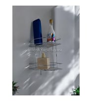 2 Katlı Krom Banyo Duş Rafı Şampuanlık Köşelik