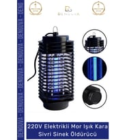 #SinekKovucu 220V Elektrikli Etkili Pratik Gece Lambalı Sivrisinek Kıran Haşere Kovucu Mor Işık Kara