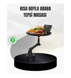 Mey İthalat® Universal Araç İçi Bardaklık Tepsisi 9 İnç Yemek Alanı ve Telefon Standlı
