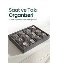 12 Bölmeli Kadife Saat ve Bileklik Organizeri, Şık ve Fonksiyonel Depolama