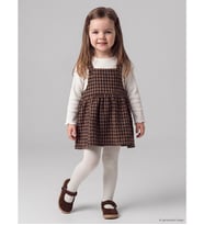 LCW baby Kahverengi Kız Bebek Ekose Gabardin Elbise