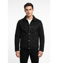 Erkek Siyah Regular Fit Mevsimlik Süet Spor Mont BGL-ST05437