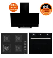 Ferre ve AFM Tech MARKA HQ 8 prog. Turbolu Siyah Dijital Ankastre Set (SC405-WFA wok+FM7700+FM3250)