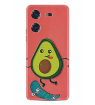 Pova 5 Kılıf Silikon Desen Özel Seri Avokado Skate 1741