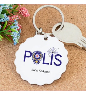 Kişiye Özel Polis Papatya Anahtarlık