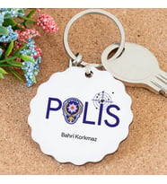 Kişiye Özel Polis Papatya Anahtarlık