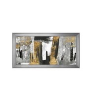Soyut Şekiller Motifli Kanvas Tablo 80 x 110 cm Silver Çerçeve