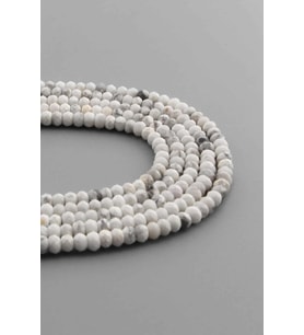 Havlit Doğal Taş Mat Beyaz Kristal Kesim 4x3mm Dizi [AA]
