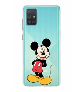 Samsung Galaxy A71  Kapak Mickey Mouse Tasarımlı Şeffaf Silikon Kılıf