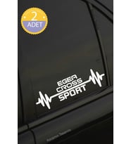 Fiat Egea Cross Nabız Kalp Atışı Ritim Egea Cross Araç Uyumlu Oto Sticker 2 Adet Beyaz 20*7CM
