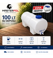 100 Lt Yatay Su Deposu Tankı Vana Hediyeli Bidonu Karavan