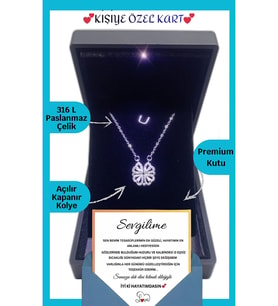 14 Şubat Sevgililer Günü Hediyesi "Sevgiliye" Anlamlı Not Işıklı Premium Kutuda Mıknatıslı Yonca (Gold)