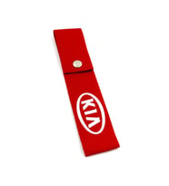 kia ön tampon ve arka tampon uyumlu süs - kırmızı logo markalı 2 adet tuning modifiye aksesuar