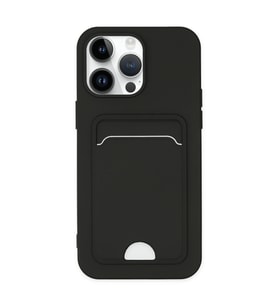 Apple İphone 14 Pro Kılıf Kelvin Kartvizitli Silikon - Siyah