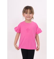 Toontoy Kız Çocuk Baskılı Tişört (Koyu Mor)