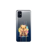 Samsung Galaxy M31s ile Uyumlu Splash Kapibara Tasarımlı Şeffaf Silikon Kılıf