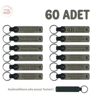 Kül Gri & Lacivert, Baby Shower Etkinliği İçin Kişiselleştirilmiş Anahtarlık 60’lı Takım, Hediyelik