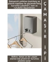 Kompakt Nem Rutubete Dayanıklı Banyo Balkon Dar Alanlar İçin Şık Pratik Geri Çekilebilir Çamaşır İpi
