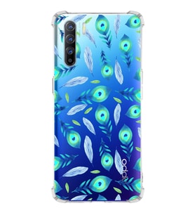 PrintiFy Oppo Reno 3 Uyumlu Nazar Boncuğu 3 Baskılı Şeffaf Köşe Korumalı Antişok Kılıf
