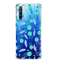 PrintiFy Oppo Reno 3 Uyumlu Nazar Boncuğu 3 Baskılı Şeffaf Köşe Korumalı Antişok Kılıf