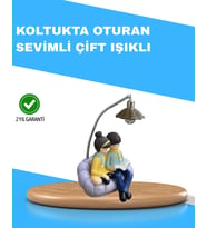 Romantik Çift Temalı Dekoratif Masa Lambası Yumuşak Led Işık