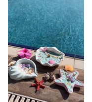 ELYAPIMI DENİZ YILDIZI DEKORATİF KOKULU MUM / Handmade Starfish Scented Candle (ocean)