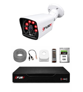 FURY 1 Kameralı Güvenlik Kamera Seti 2MP 1080P Full HD 6 Atom LED Gece Görüşlü 320GB HDD 5525