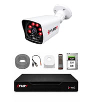 FURY 1 Kameralı Güvenlik Kamera Seti 2MP 1080P Full HD 6 Atom LED Gece Görüşlü 320GB HDD 5525