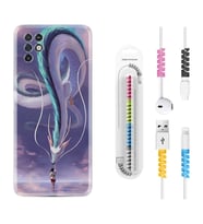 INFINIX Note 11 Pro Note 10 Hot 9 Play Kılıf Kablo Koruma Spiral Silikon Kız ve Ejderha 1742