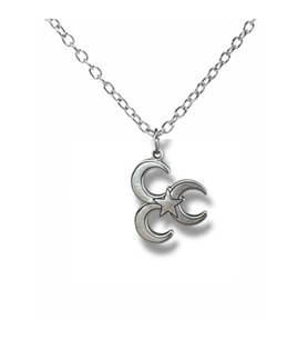 3’lü Hilal Figürlü Kolye – Gümüş Renk Unisex Zamak Metal Aksesuar