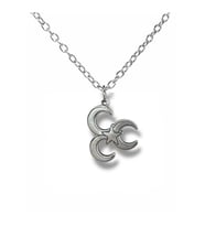 3’lü Hilal Figürlü Kolye – Gümüş Renk Unisex Zamak Metal Aksesuar