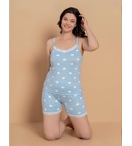 Pijamerry Kadın İp Askılı MİLAN Kumaş Likralı Şortlu Pijama Takımı 6027 - 1 Adet (Mavi)